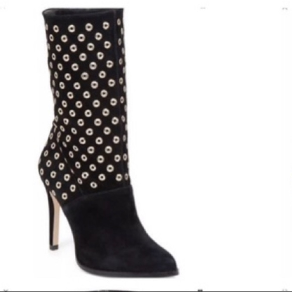 BCBGeneration Black and Gold Studded Boots